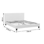 Κρεβάτι Nevil pakoworld 150x200 PU χρώμα λευκό ματ - Image 7