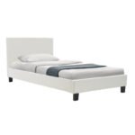Κρεβάτι Nevil pakoworld 100x200 PU χρώμα λευκό ματ - Image 2