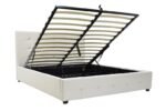 Κρεβάτι Roi pakoworld 160x200 PU λευκό ματ + αποθηκευτικό χώρο - Image 3