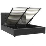 Κρεβάτι Roi pakoworld 160x200 PU μαύρο ματ + αποθηκευτικό χώρο - Image 3