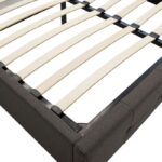 Κρεβάτι Roi pakoworld 160x200 ύφασμα ανθρακί + αποθηκευτικό χώρο - Image 9