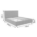 Κρεβάτι Roi pakoworld 160x200 ύφασμα ανθρακί + αποθηκευτικό χώρο - Image 10