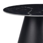 Τραπέζι σαλονιού Fabrin Inart μαύρο μαρμάρου sintered stone-μαύρο μέταλλο Φ70x40εκ - Image 3