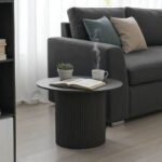 Τραπέζι σαλονιού Dovel pakoworld mdf-μεταλλο σε μαύρη απόχρωση Φ70x45εκ