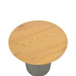 Βοηθητικό τραπέζι Dovel pakoworld mdf σε sonoma -μαύρο μέταλλο Φ50x50εκ - Image 4