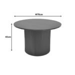 Τραπέζι σαλονιού Dovel pakoworld mdf σε sonoma-μαύρο μέταλλο Φ70x45εκ - Image 5