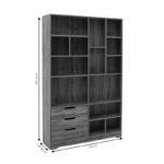 Βιβλιοθήκη Lucinda pakoworld oak 120x29.8x180.5εκ - Image 7