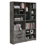 Βιβλιοθήκη Lucinda pakoworld γκρι oak 120x29.8x180.5εκ - Image 2