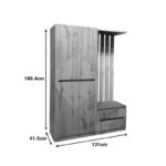Έπιπλο εισόδου Zomie pakoworld σε oak απόχρωση 131x41.5x180.4εκ - Image 5