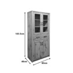 Βιτρίνα-ντουλάπα Nisso pakoworld σε oak απόχρωση 80x40x183.5εκ - Image 6