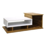 Τραπέζι σαλονιού Nuvele pakoworld sonoma-λευκό 90x50x35εκ - Image 2