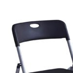 Καρέκλα πτυσσόμενη Daxton pakoworld PP μαύρο-ασημί 49x46.5x73.5εκ - Image 2
