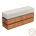 Συρταριέρα Sonlen pakoworld mdf σε καρυδί-μπεζ απόχρωση 120x40x72εκ