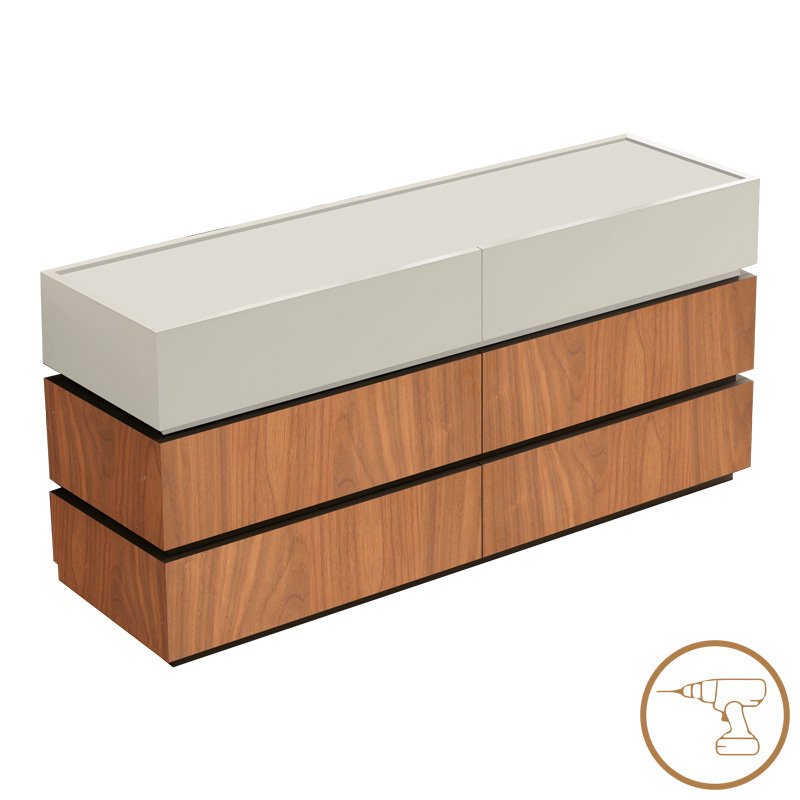 072-000103 Συρταριέρα Sonlen pakoworld mdf σε καρυδί-μπεζ απόχρωση 120x40x72εκ - Image 1