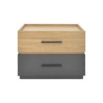 Κομοδίνο Sonlen pakoworld mdf σε sonoma-ανθρακί απόχρωση 60x40x44.5εκ - Image 2