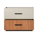 Κομοδίνο Sonlen pakoworld mdf σε καρυδί-μπεζ απόχρωση 60x40x44.5εκ - Image 3
