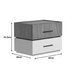 Κομοδίνο Sonlen pakoworld mdf σε καρυδί-μπεζ απόχρωση 60x40x44.5εκ - Image 4