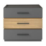 Κομοδίνο Sonlen pakoworld mdf σε sonoma-ανθρακί απόχρωση 60x40x66εκ - Image 2