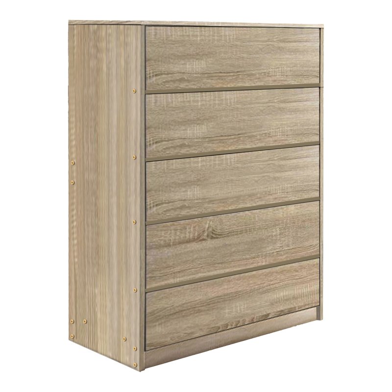 072-000109 Συρταριέρα Kuanger pakoworld mdf σε φυσική απόχρωση 80x40x109εκ - Image 1