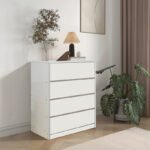 Συρταριέρα Kuanger pakoworld mdf σε λευκή απόχρωση 80x40x89εκ - Image 2