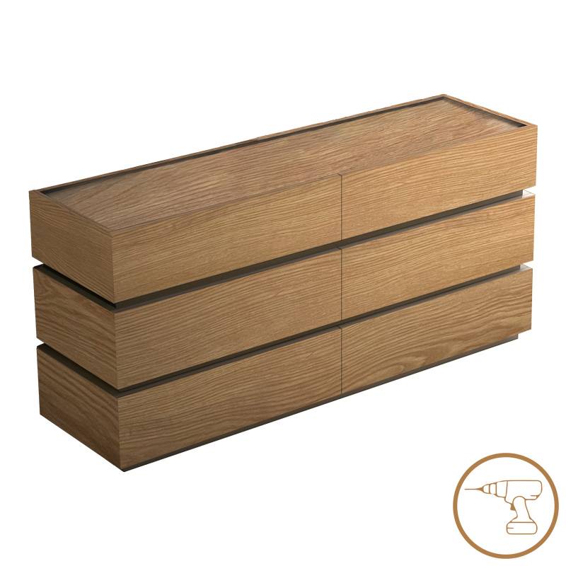 072-000139 Συρταριέρα Sonlen pakoworld mdf σε oak απόχρωση 120x40x72εκ - Image 1