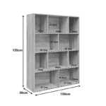 Βιβλιοθήκη Evergin pakoworld mdf σε oak απόχρωση 100x30x135εκ - Image 4