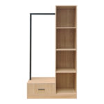 Έπιπλο εισόδου Erdeco pakoworld mdf σε φυσική απόχρωση 80x40x150εκ - Image 2