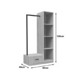 Έπιπλο εισόδου Erdeco pakoworld mdf σε φυσική απόχρωση 80x40x150εκ - Image 3