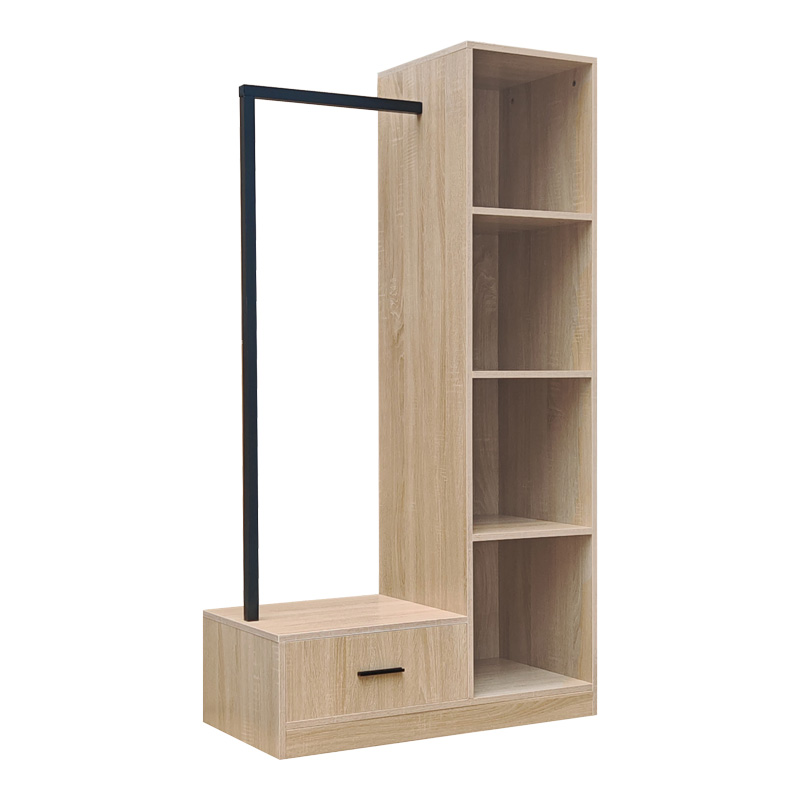 072-000156 Έπιπλο εισόδου Erdeco pakoworld mdf σε φυσική απόχρωση 80x40x150εκ - Image 1