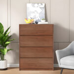 Συρταριέρα Kuanger pakoworld mdf σε καρυδί απόχρωση 80x40x89εκ - Image 3