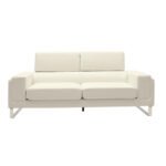 Καναπές Shea pakoworld 3θέσιος PU ivory-inox 198x80x87εκ - Image 3