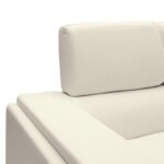Καναπές Shea pakoworld 3θέσιος PU ivory-inox 198x80x87εκ - Image 4