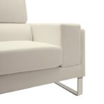 Καναπές Shea pakoworld 3θέσιος PU ivory-inox 198x80x87εκ - Image 5