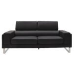 Καναπές Shea pakoworld 3θέσιος pu μαύρο-inox 198x80x87εκ - Image 3