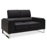 Καναπές Shea pakoworld 2θέσιος pu μαύρο-inox 158x80x87εκ - Image 2