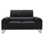 Καναπές Shea pakoworld 2θέσιος pu μαύρο-inox 158x80x87εκ - Image 3