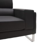 Καναπές Shea pakoworld 2θέσιος pu μαύρο-inox 158x80x87εκ - Image 5