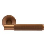 Πόμολα Πόρτας με Στρογγυλή Ροζέτα Copper Aged Ζωγομετάλ 2791