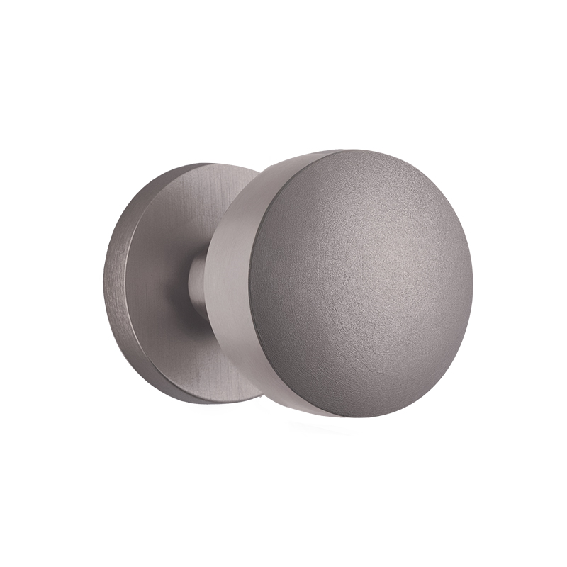 08.2991.04PZ.0065 Πόμολα Πόρτας με Στρογγυλή Ροζέτα Graphite Smoked Ζωγομετάλ 2991