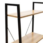 Βιβλιοθήκη- Ραφιέρα Ramon pakoworld φυσικό-μαύρο 60x23x145,5εκ - Image 4