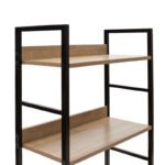 Βιβλιοθήκη- Ραφιέρα Ramon pakoworld φυσικό-μαύρο 60x28x125,5εκ - Image 4