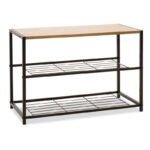Παπουτσοθήκη Ramon pakoworld 6 ζευγών φυσικό-μαύρο 63x30x43εκ - Image 2