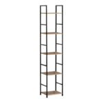 Βιβλιοθήκη Azuel pakoworld φυσικό-μαύρο μέταλλο 29x23.5x144εκ - Image 2