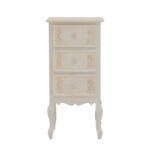 Κομοδίνο Pazlen Inart mdf σε λευκή αντικέ απόχρωση 40x34.5x82εκ - Image 2