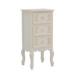 Κομοδίνο Pazlen Inart mdf σε λευκή αντικέ απόχρωση 40x34.5x82εκ