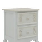 Κομοδίνο Pazlen Inart mdf σε λευκή αντικέ απόχρωση 40x45x65εκ - Image 5