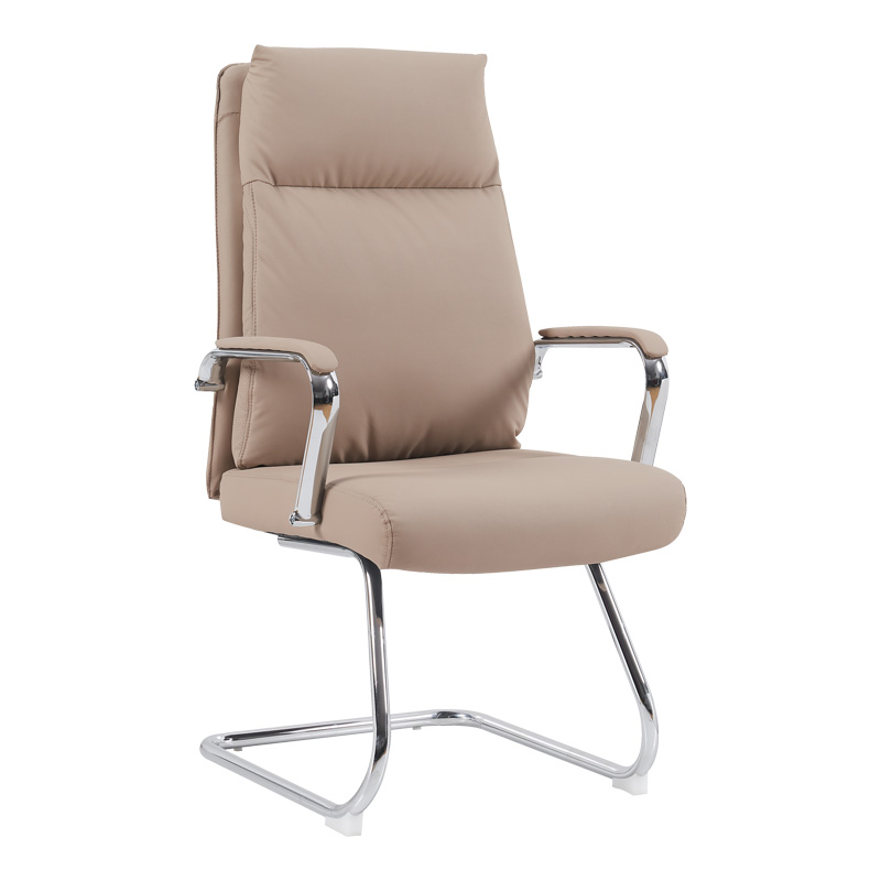 090-000018 Καρέκλα επισκέπτη Siquel I pakoworld pu σε cappuccino απόχρωση 58x62x105εκ - Image 1