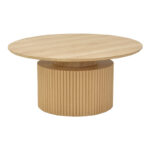Τραπέζι σαλονιού Opols pakoworld mdf σε φυσική απόχρωση Φ90x42εκ - Image 2