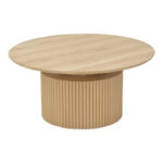 Τραπέζι σαλονιού Opols pakoworld mdf σε φυσική απόχρωση Φ90x42εκ - Image 3
