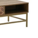 Τραπέζι σαλονιού Brilo Inart καφέ-χρυσό ξύλο 101x59x43εκ - Image 4